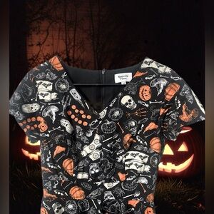 Magnolia Place Classic Halloween Print Swing Dress